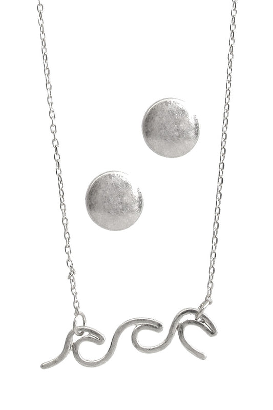 SEALIFE THEME PENDANT NECKLACE SET - WAVE