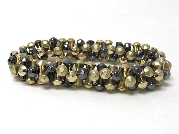 METAL BEADS LINK STRETCH BRACELET