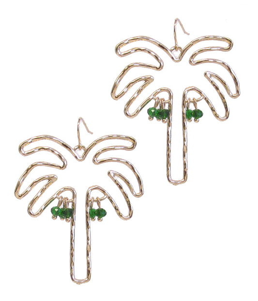 METAL WIRE PALM TREE EARRING