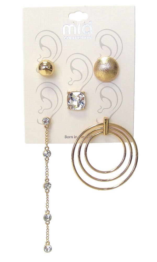 UNBALANCED 5 PIECE EARRING SET