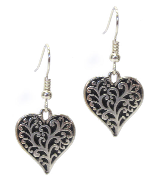 TEXTURE METAL HEART EARRING -valentine