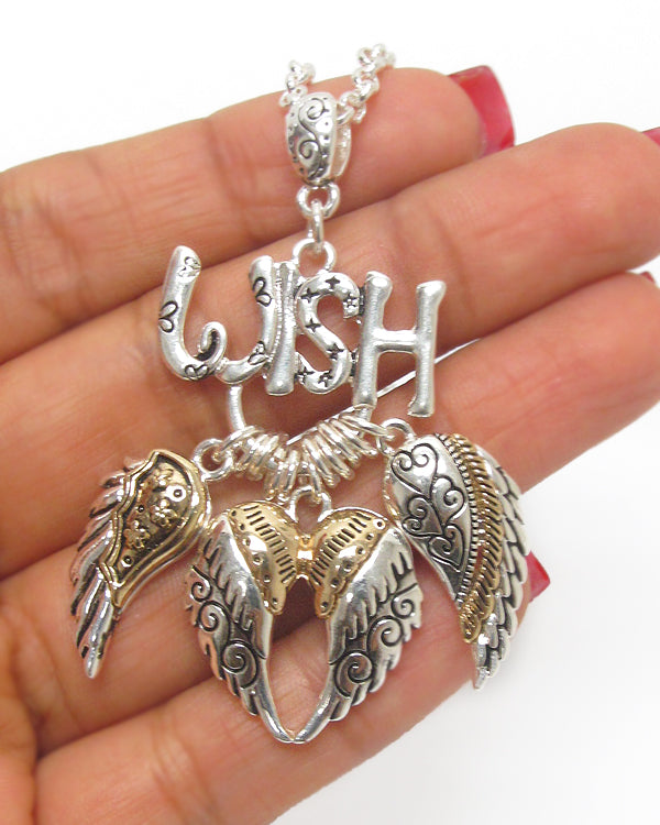 WISH  THEME CHARM NECKLACE