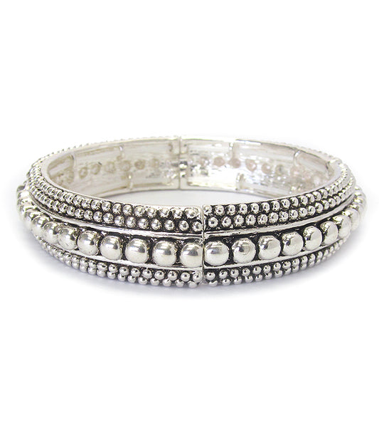 TEXTURED METAL STRETCH BRACELET