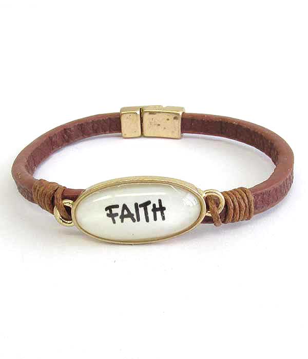 RELIGIOUS INSPIRATION CABOCHON MAGNETIC BRACELET - FAITH