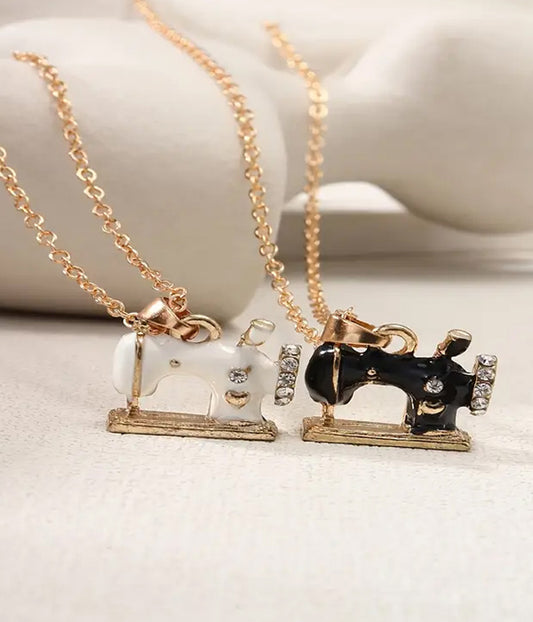 SEWING MACHINE PENDANT 2 PIECE NECKLACES