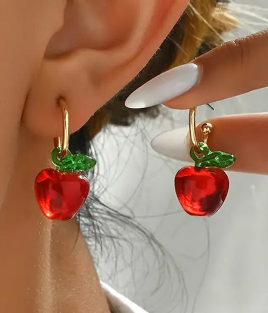 3D RESIN APPLE EARRING