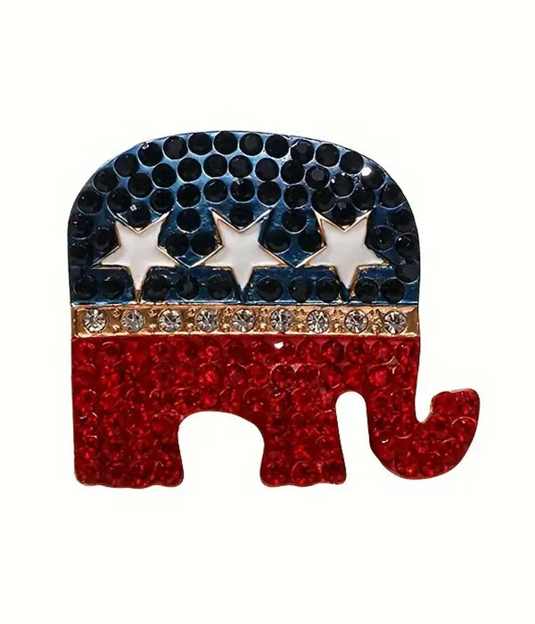 REPUBLICAN PARTY THEME ELEPHANT BROOCH