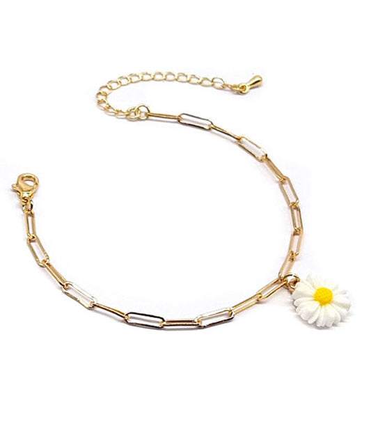 FLOWER CHARM CHAIN BRACELET