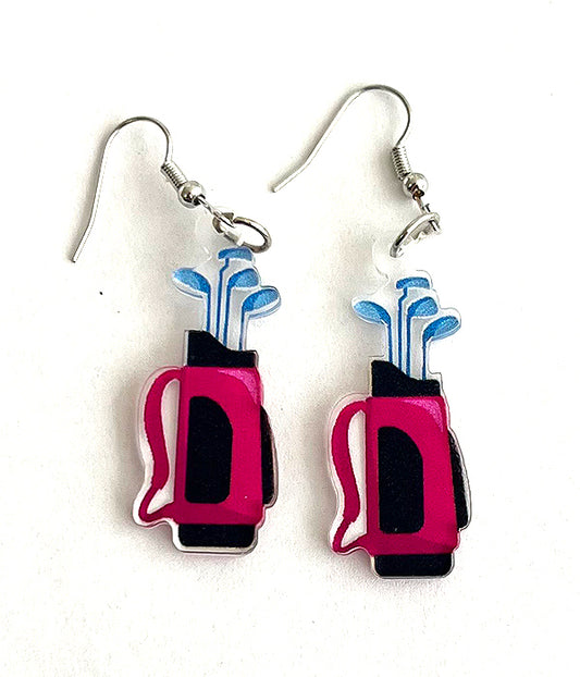 GOLF THEME ACRYLIC EARRING - BAG