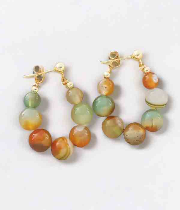 SEMI PRECIOUS STONE TEARDROP EARRING