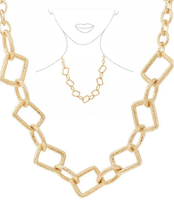 MULTI SQUARE LINK CHUNKY CHAIN NECKLACE
