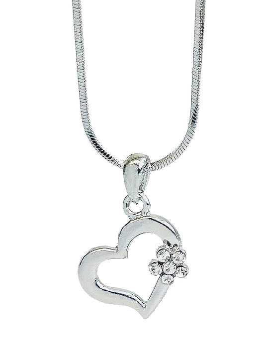 MADE IN KOREA WHITEGOLD PLATING HEART NECKLACE