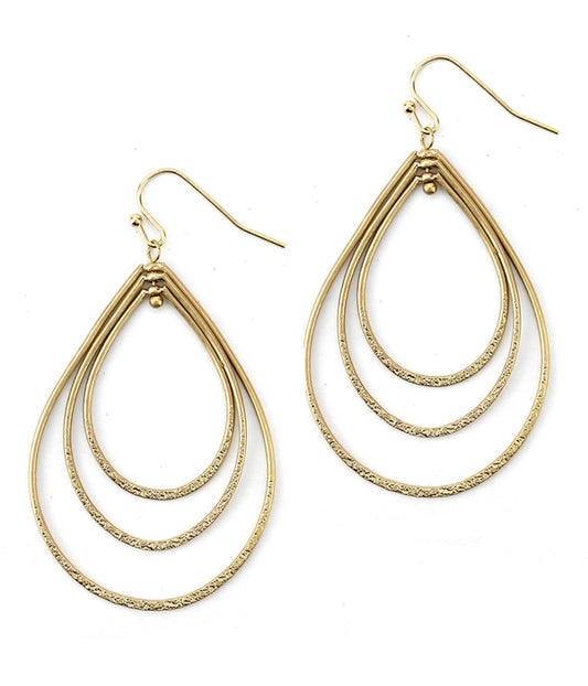 TRIPLE WIRE TEARDROP EARRING