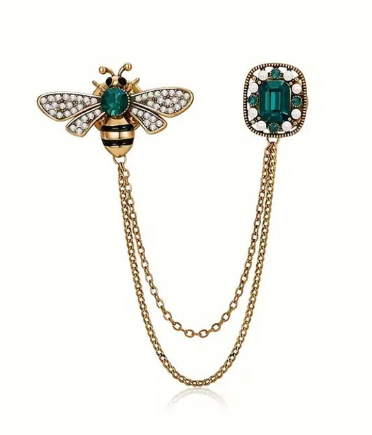 BEE AND CHAIN BROOCH