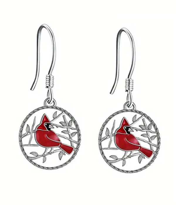 CARDINAL BIRD EARRING