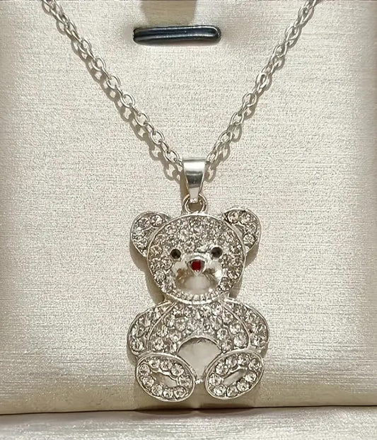 RHINESTONE BEAR NECKLACE