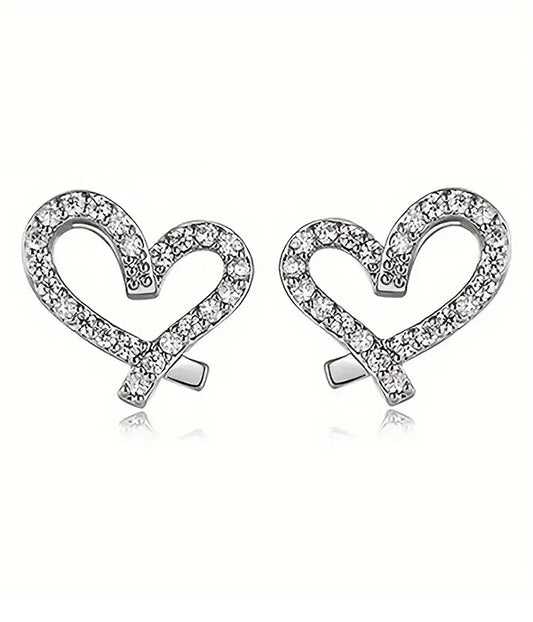 RHINESTONE HEART EARRING