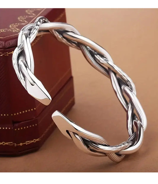 TWIST BRAIDED WIRE BANGLE BRACELET