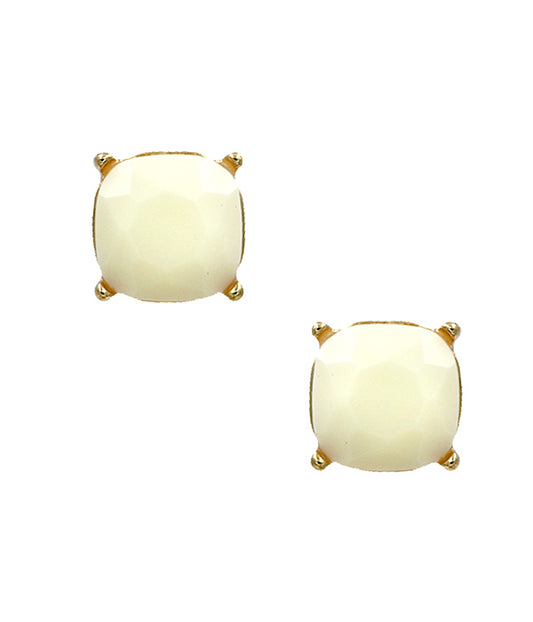 FACET STONE STUD EARRING