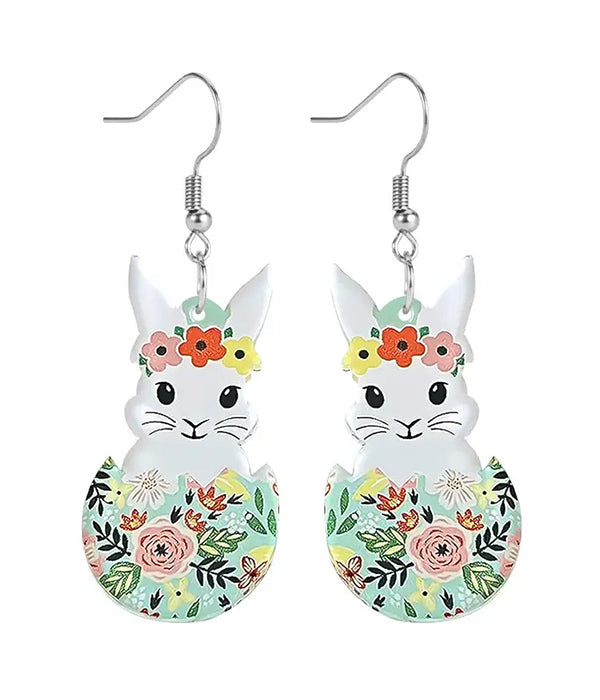 EASTER THEME ACRYLIC EARRING - EASTER BUNNY RABBIT