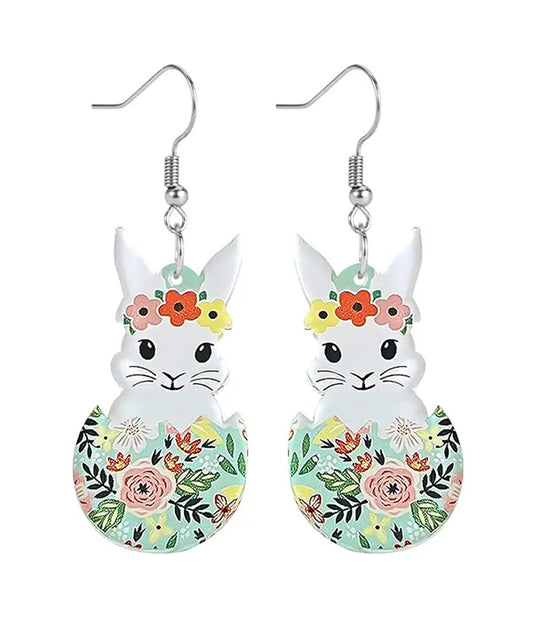 EASTER THEME ACRYLIC EARRING - EASTER BUNNY RABBIT