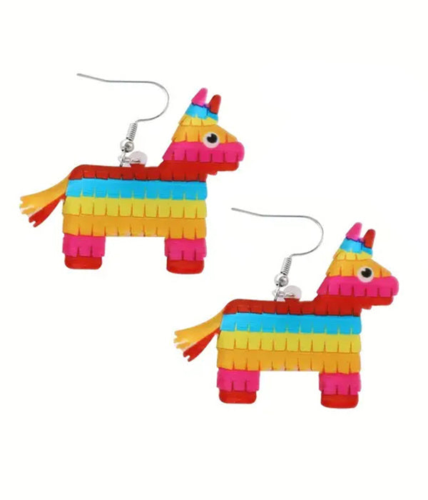 RAINBOW PINATA HORSE ACRYLIC EARRING