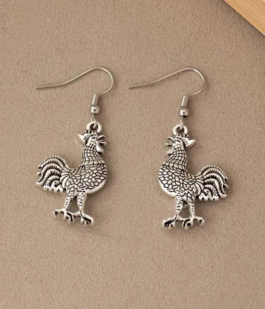 FARM THEME ROOSTER EARRING