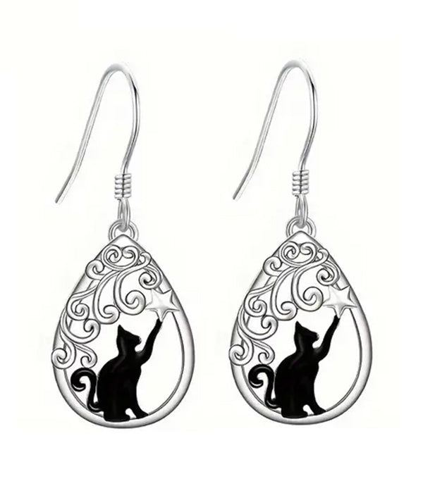 CAT TEARDROP EARRING
