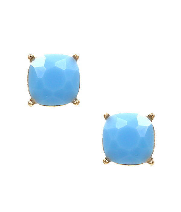 FACET STONE STUD EARRING