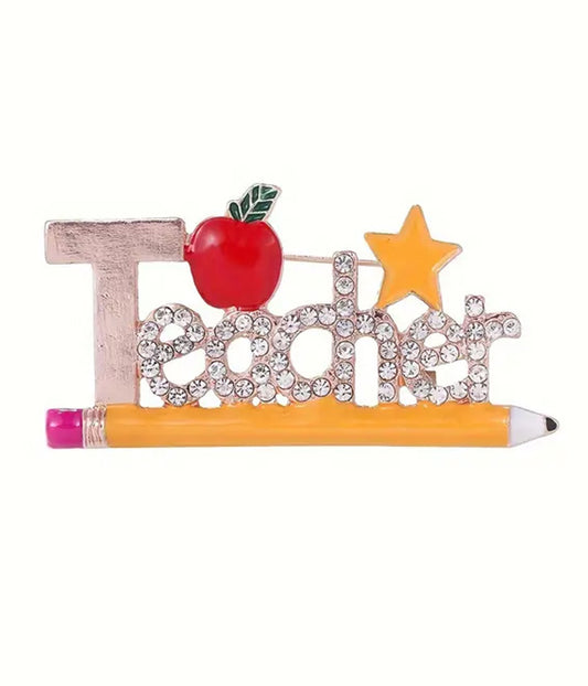 TEACHER THEME PENCIL BROOCH