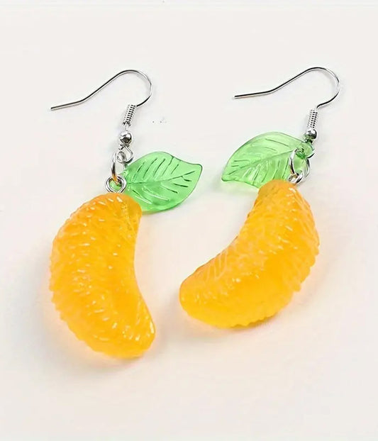 3D ORANGE EARRING