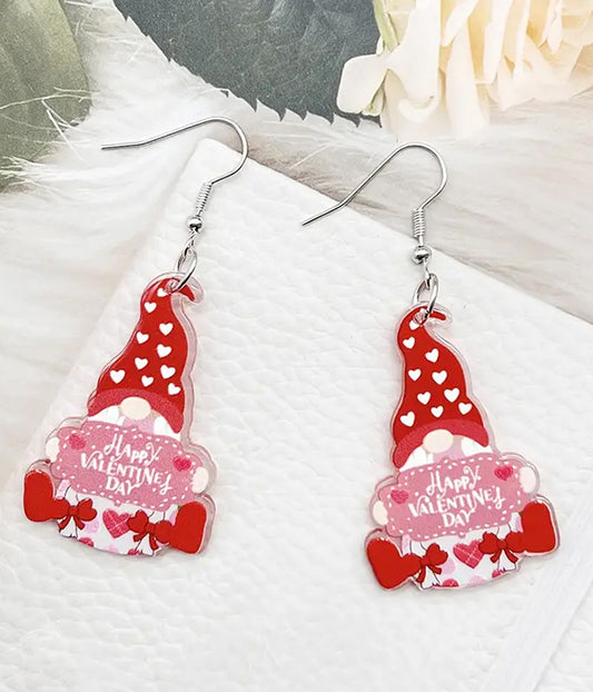 VALENTINE DAY THEME ACRYLIC EARRING - GNOME