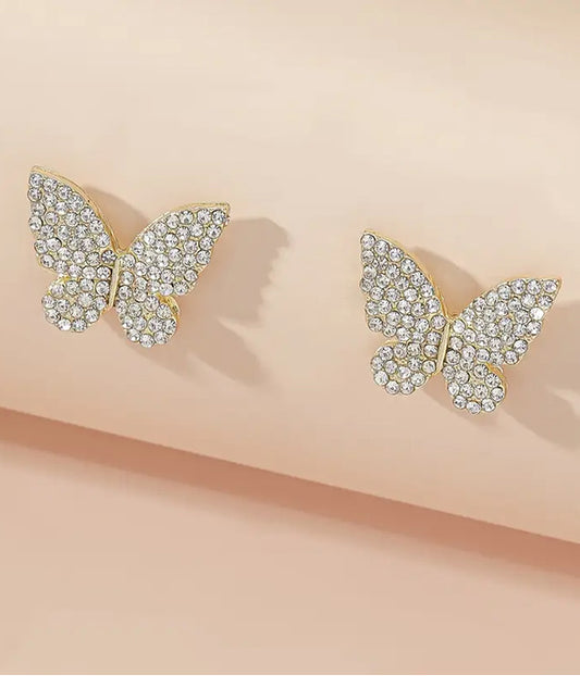 RHINESTONE BUTTERFLY EARRING