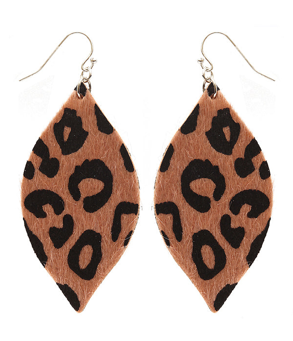 ANIMAL PRINT FABRIC EARRING