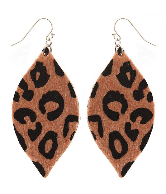 ANIMAL PRINT FABRIC EARRING