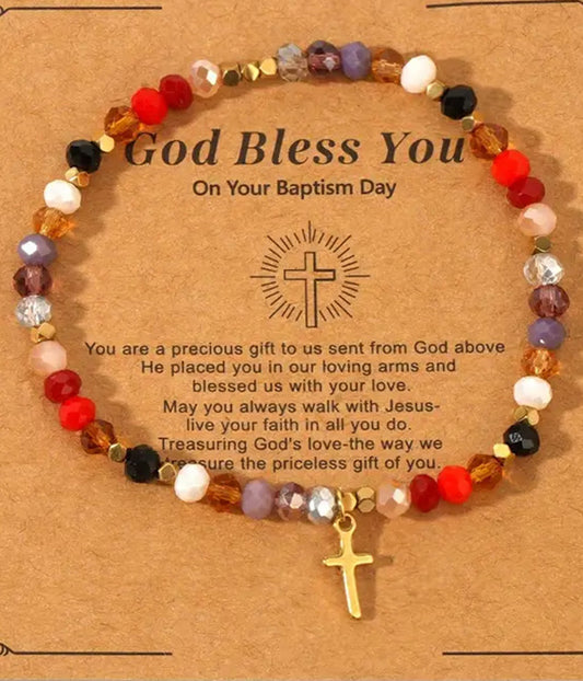 CROSS CHARM STRETCH BRACELET