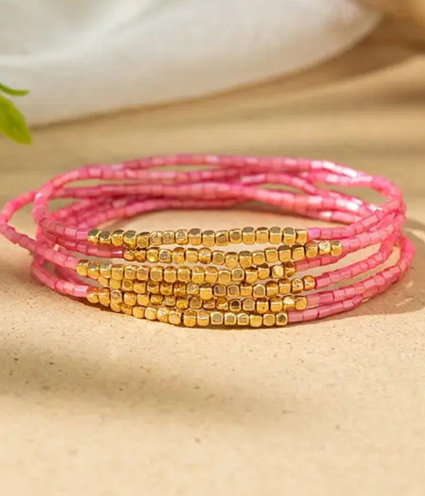 MULT SEEDBEAD 6 STRETCH BRACELET SET