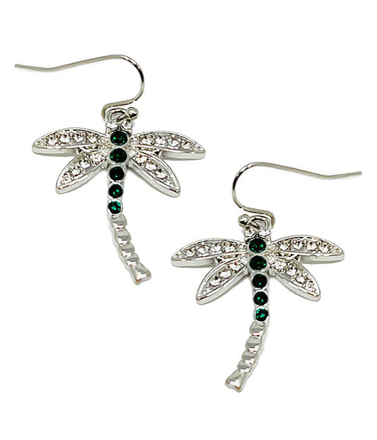 CRYSTAL DRAGONFLY EARRING