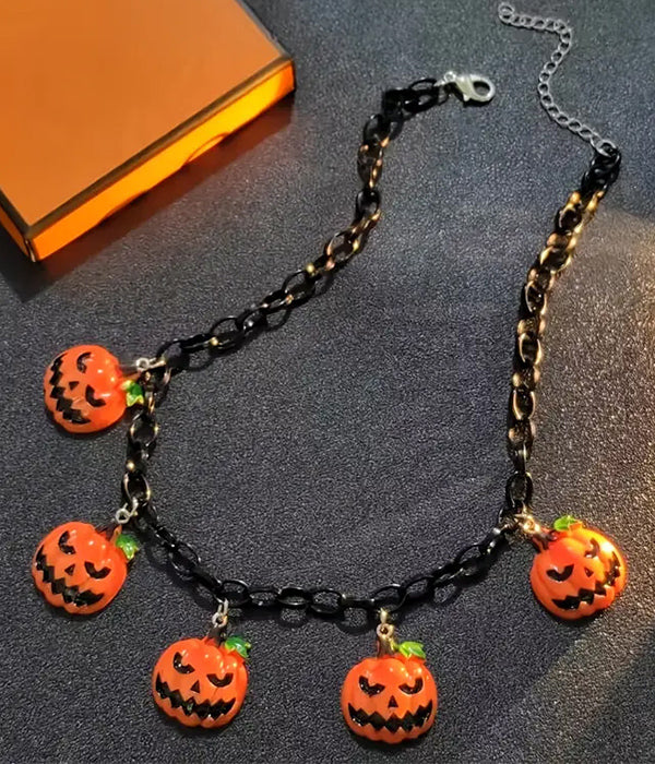 HALLOWEEN THEME MULTI CHARM NECKLACE