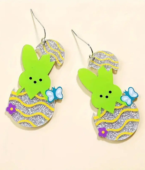 EASTER THEME ACRYLIC RABBIT EARRING