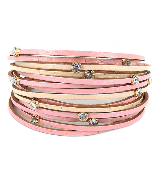 MULTI LAYER LEATHERETTE MAGNETIC BRACELET