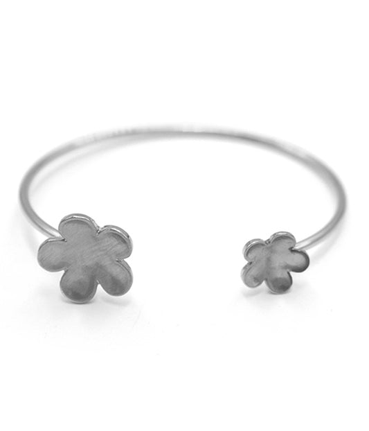 FLOWER THEME WIRE BANGLE BRACELET