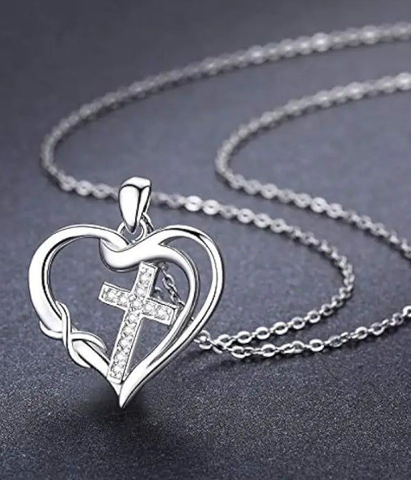 LOVE THEME NECKLACE - HEART CROSS INFIINITY