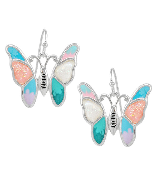 GARDEN THEME EPOXY OPAL EARRING - BUTTERFLY