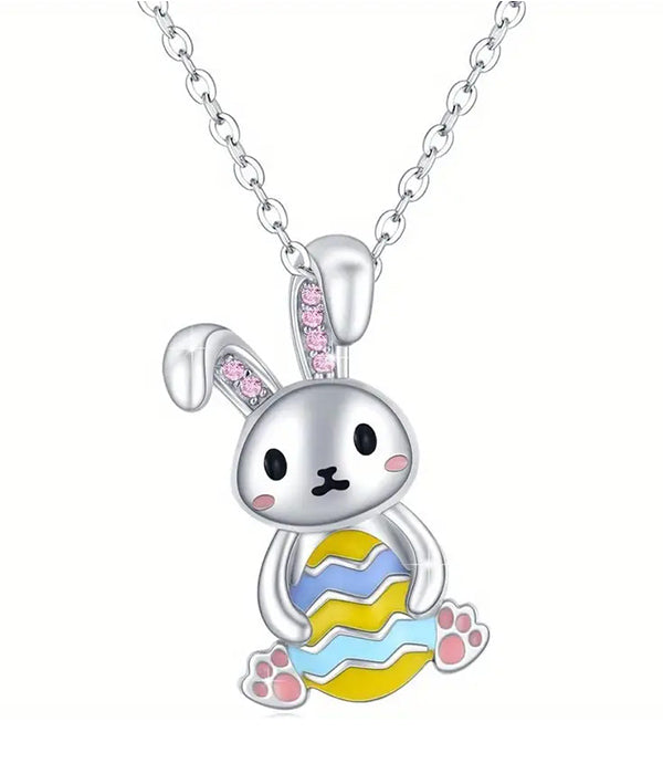 EASTER THEME RABBIT AND EGG NECKLACE