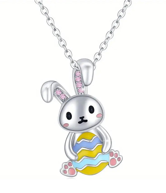 EASTER THEME RABBIT AND EGG NECKLACE
