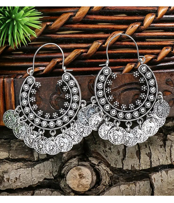 VINTGAGE MULTI COIN DANGLE EARRING