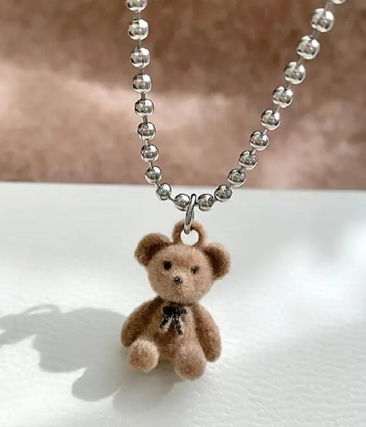 PLUSH BEAR PENDANT NECKLACE