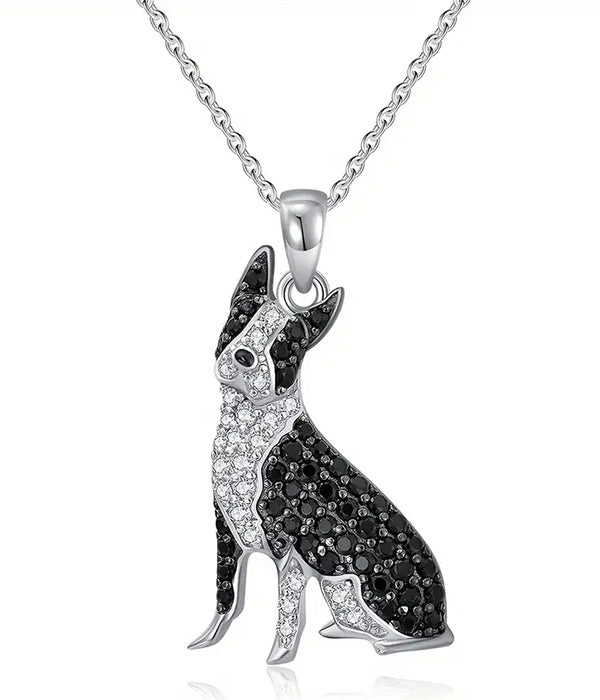 PET LOVERS THEME DOG NECKLACE - BOSTON TERRIER