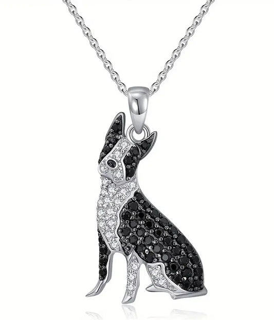PET LOVERS THEME DOG NECKLACE - BOSTON TERRIER